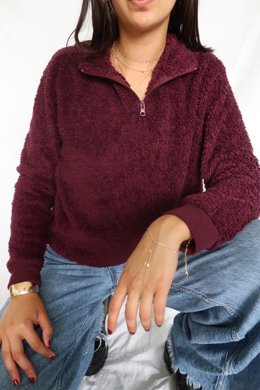 Fifth sun burgundy quarter zip